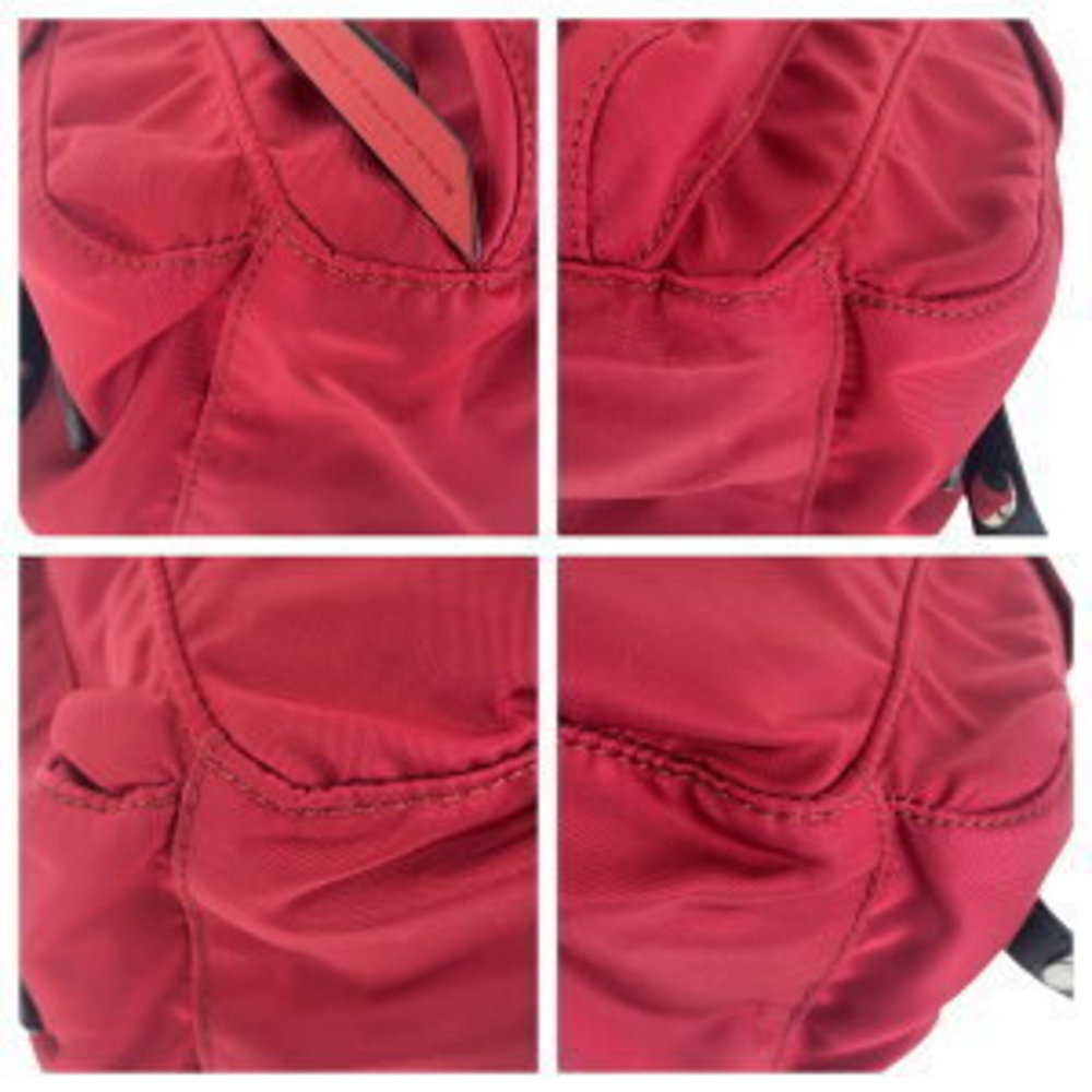 Prada Black Nylon Triangular Tessuto Red Studs Cr… - image 3